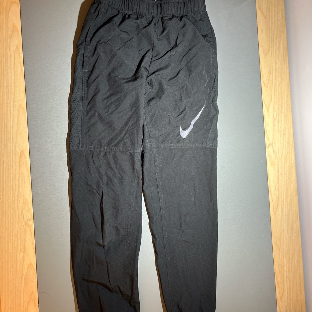 Nike Kids Black Joggers with White Logo